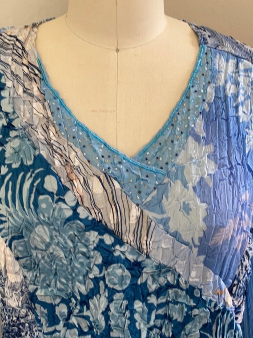 ALBERTO MAKALI Mixed Media Crinkle Mesh Art-to-Wear Vintage TOP Size: Large - Picture 8 of 8
